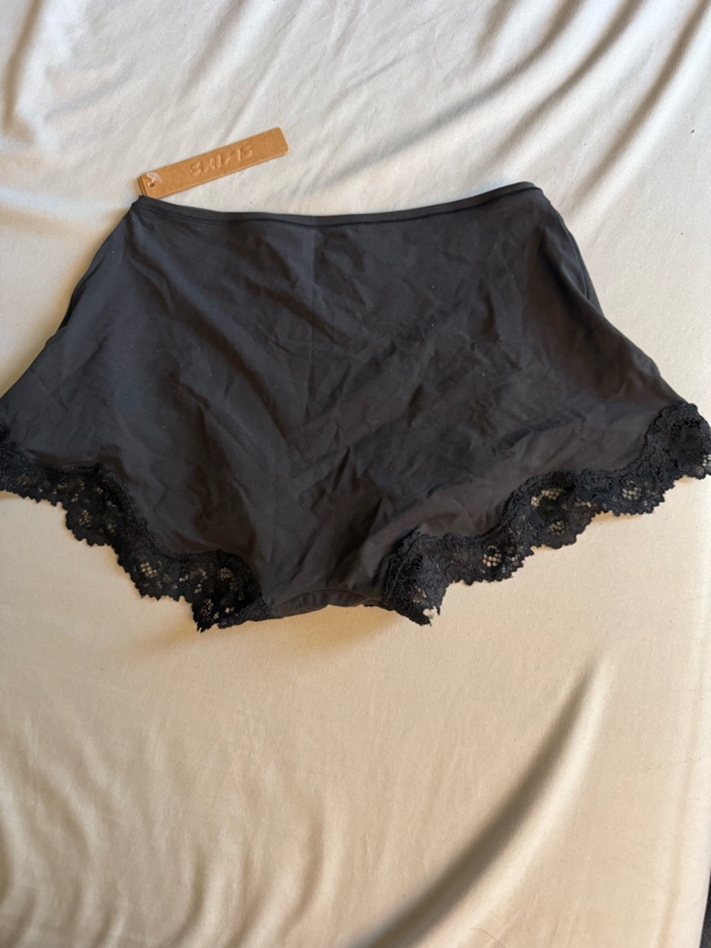 SKIMS Black Lace-Trim Boyshorts - Picture 3 of 3